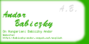 andor babiczky business card